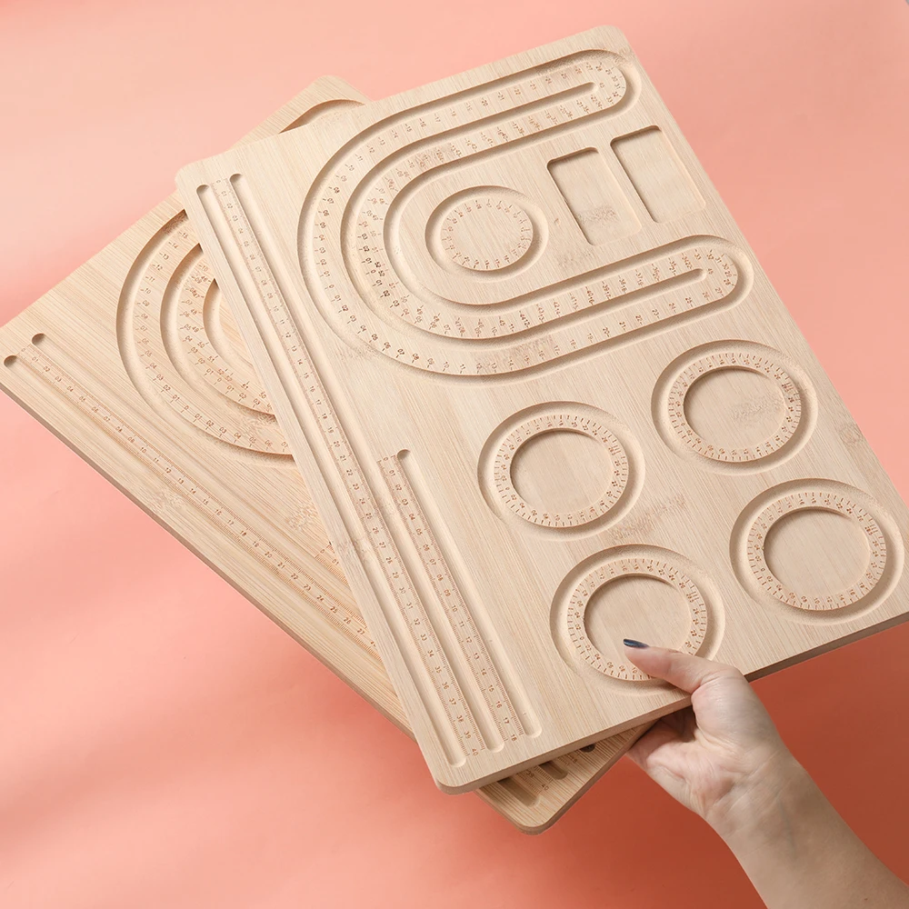 1 zestaw drewniana flokowana taca robić koralików DIY bransoletka naszyjnik elementy robić wyrobu biżuterii organizer robić koralików szara tablica z koralikami narzędzie pomiarowe