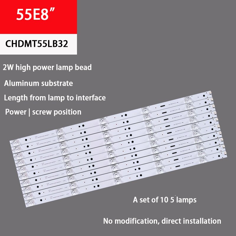 3v led backlight chong hong 55 e 8/55 e 9000/55 d 3s/55 a 3u/55em crh -z55 e 90003030051263 hrev 5 led 545mm