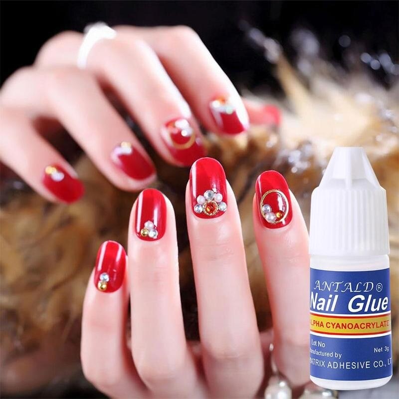 3G/Fles Nail Lijm Voor Uv Acryl Rhinestones Decoratie Nail Stickers Nagels Decoratie Sneldrogende Nail lijm