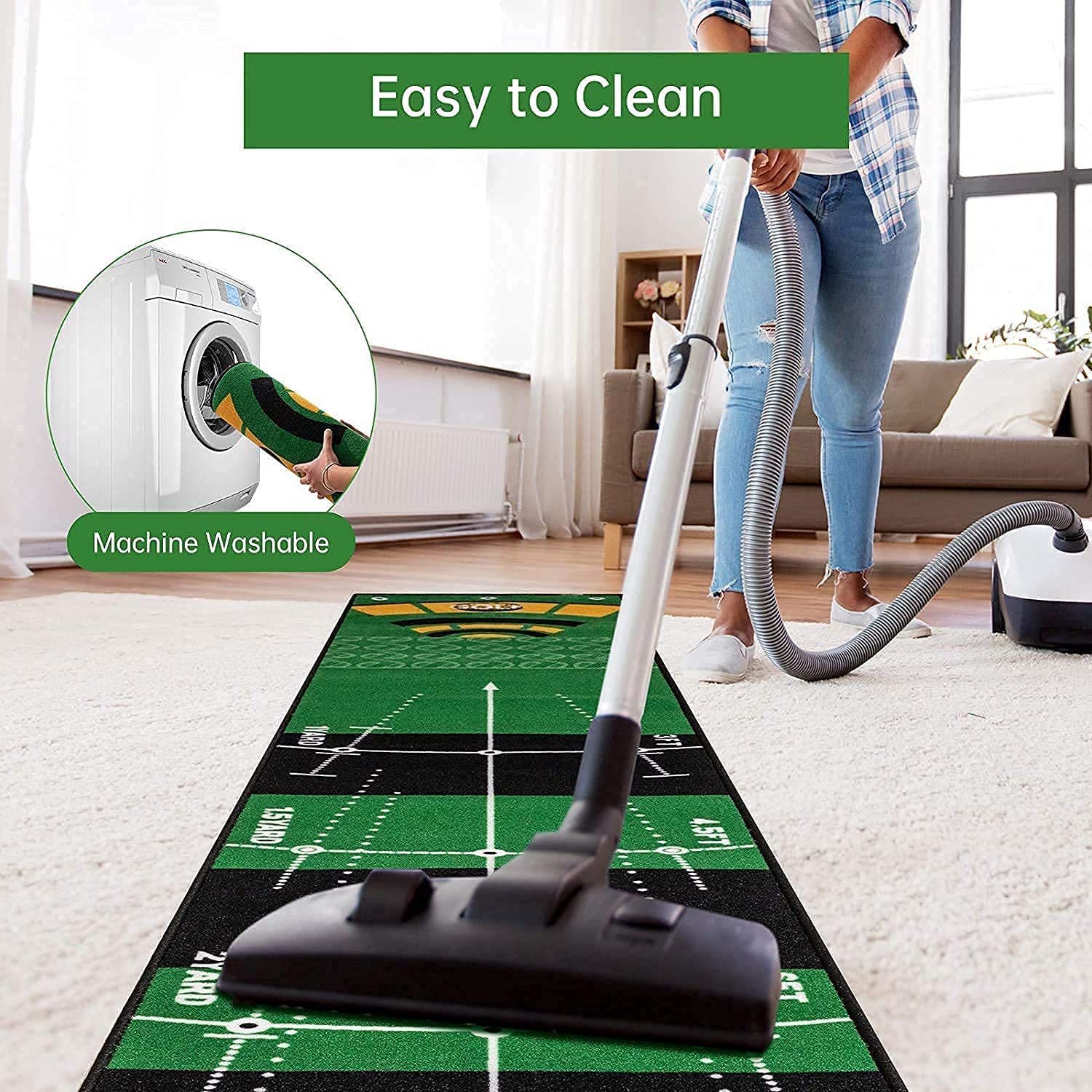 Putting Mats Indoor, Golf Putting Green Mat for Office, Putting Alignment Practice Matt for Home Outdoor