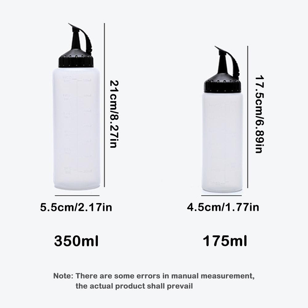 350ml/175ml Squeeze Sauce Bottle Kitchen Seasoning Bottle Salad Ketchup Olive Oil Bottles With Scale Kitchen Cooking Gadgets