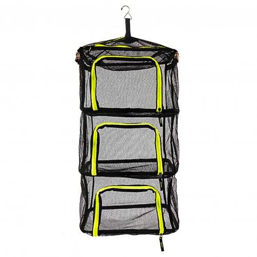 Pliable 4 couches suspendus séchage Net pêche étendoir avec fermetures à glissière séchoir maille poisson légumes fruits herbe suspendus Net sec Cage: green