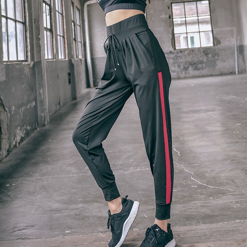 Kvinder plus størrelse korea stil løbebukser åndbar løs lille ben åben sport fitness bukser yoga joggingbukser stor størrelse: Xxl