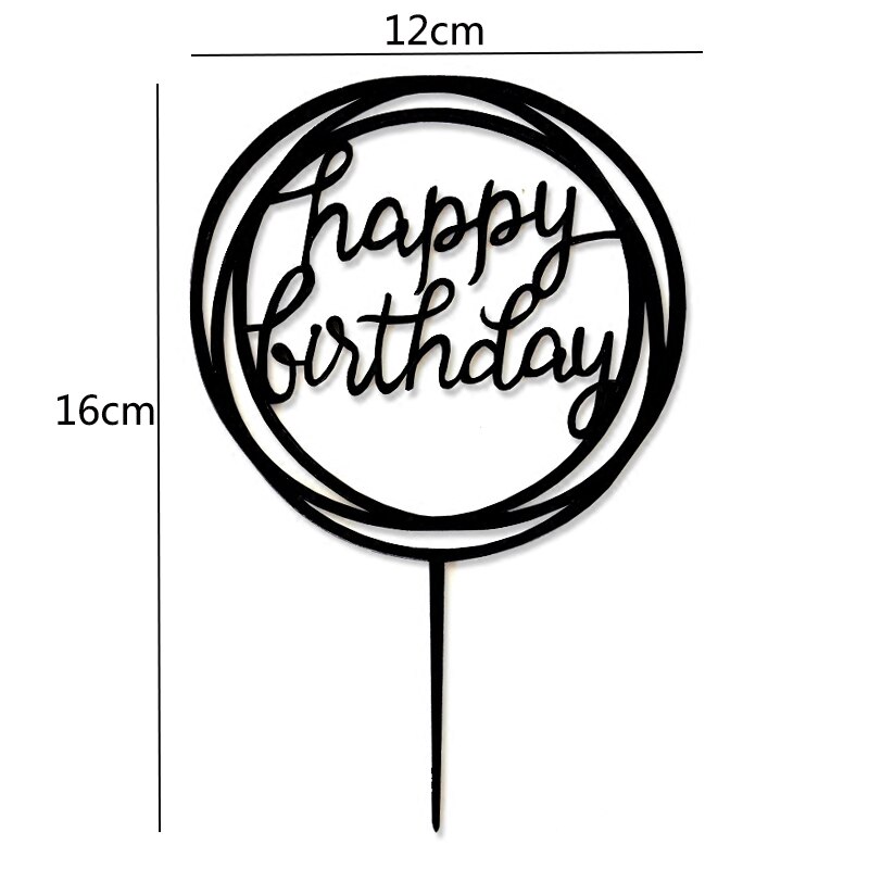 Happy Birthday Cake Topper Acrylic Letter Cake Toppers Party Supplies Happy Birthday Black Cake Decorations Boy for party