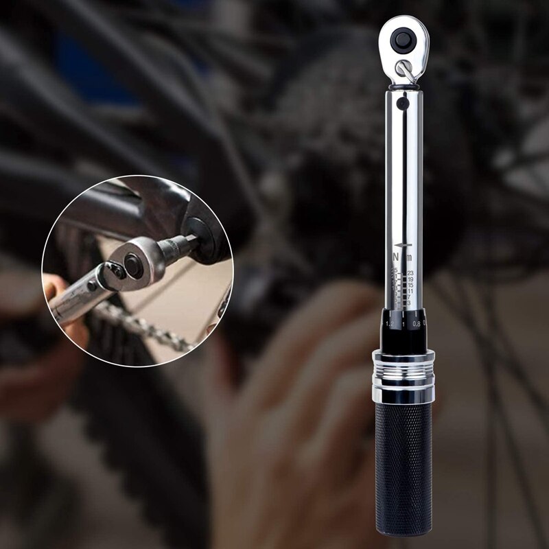 Bicycle Torque Wrench 1/4 Inch Drive Bicycle Torque Wrench Set 1-25 Nm Bicycle Repair Tool Torx and Hexagon Socket Set