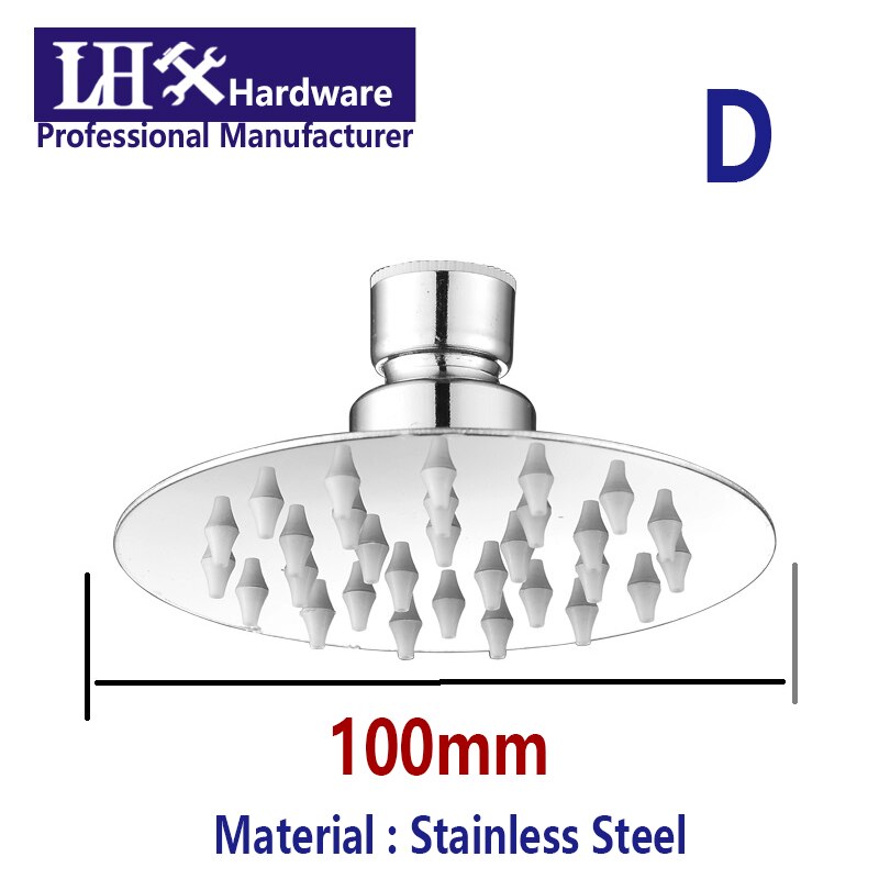 Hotel Bathroom Showerhead ABS Plastic Top Spray Single Rain Shower Head Round Chrome Finish Showerhead LHX XY102 F: D