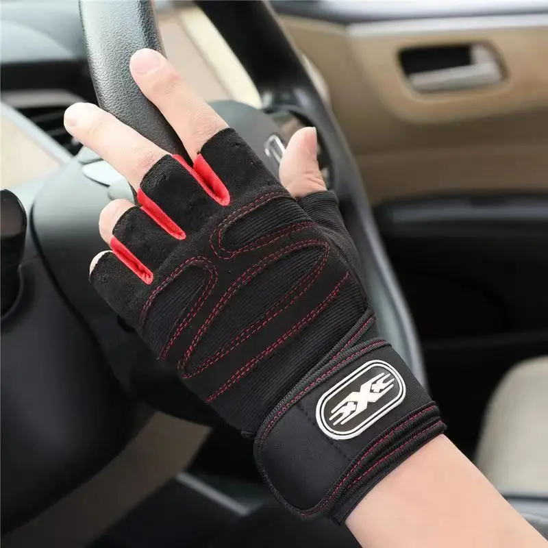 Gymhandschoenen voor heren Dames Fitness Gewichtheffen Polsband Handschoenen Body Building Training Sportoefening Fietshandschoen Schokbestendig