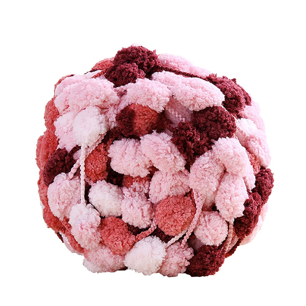 Tjock ull stor mjuk regnbåge pom pom garn handstickning virkgarn diy filt kudde färgglad pumpong tråd 135g: Mång