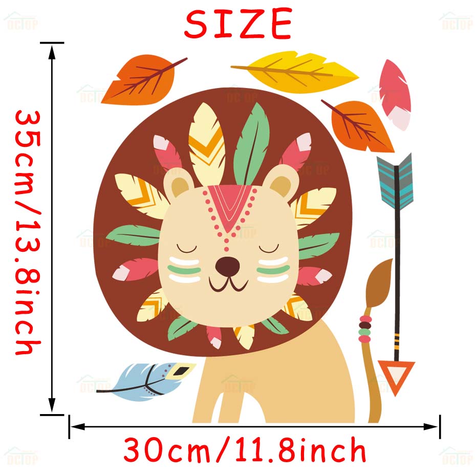 Chasse Tribal bois raton laveur chat mur décalcomanie chambre décor lapin ours autocollants pour pépinière enfants chambre maison murale: FCS8438