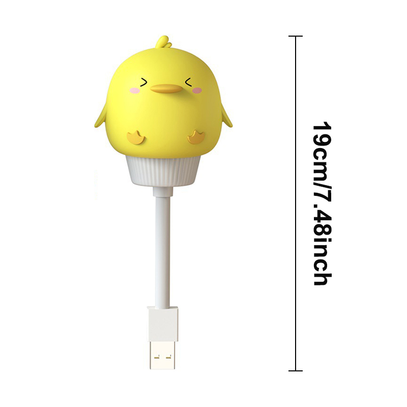 Mini usb led natlampe med fjernbetjening, dæmpbar sengelampe, bærbar lampe til børn, soveværelse, børneværelse: Gul / Brun