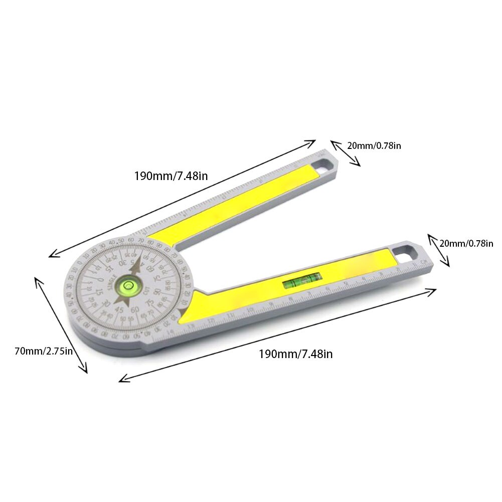 7Inch Miter Saw Protractor Gauge ABS Digital Protractor Scale Digital Protractor Engraved Portable Measuring Ruler Tool