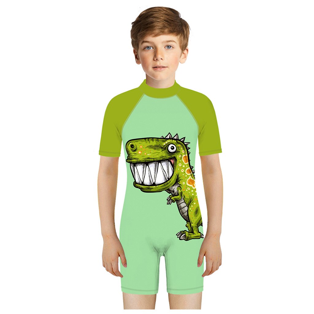 Tiener Kids Badmode Voor Meisjes Jongens 3d Print Cartoon Strand Een Stuk Badpak Badmode Cartoon Dinosaurus Print Kostuum Vetement