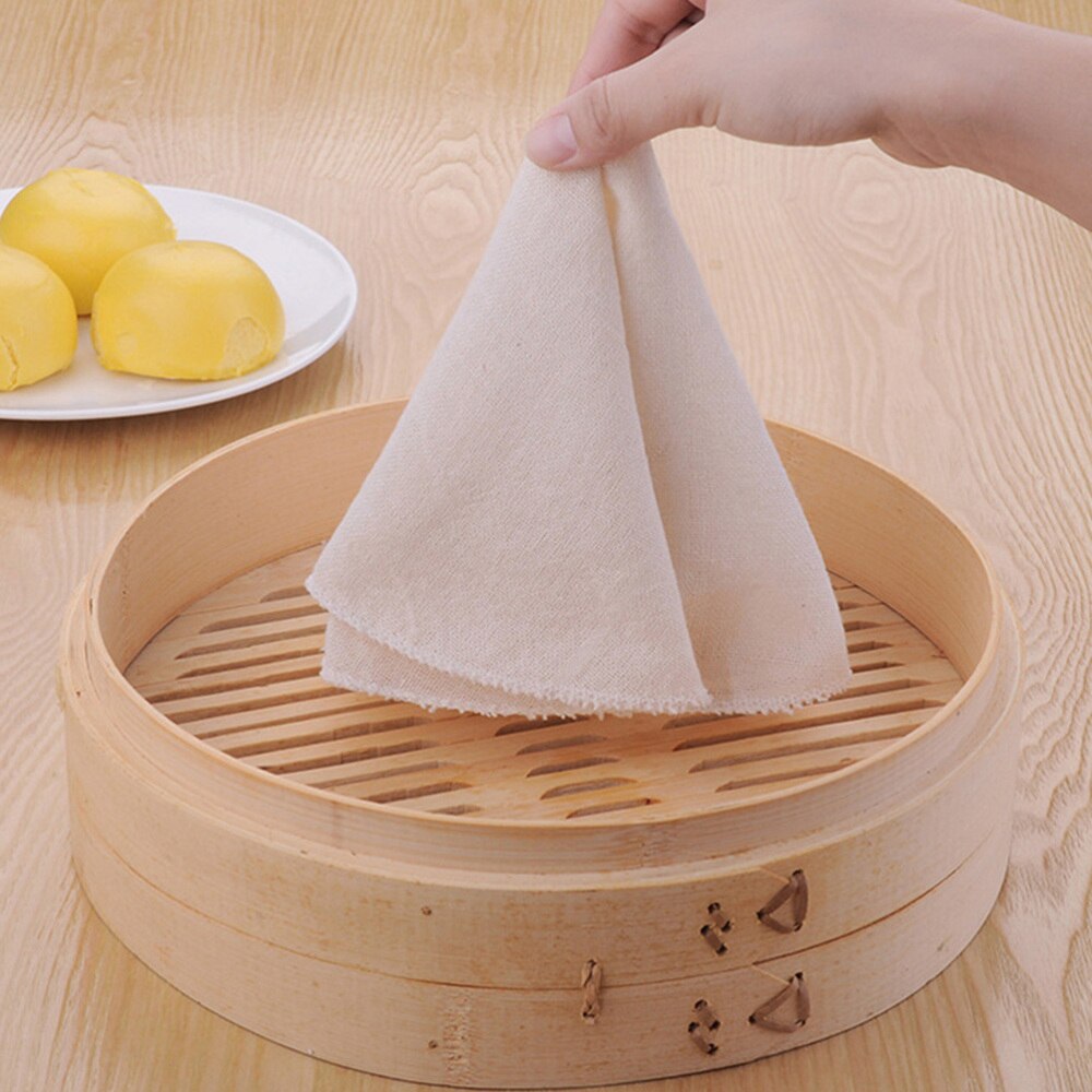 Lot De 10 Tapis En Coton Antiadhésifs Pour Cuisson Vapeur - 28x28cm - Réutilisables, Faciles à Nettoyer