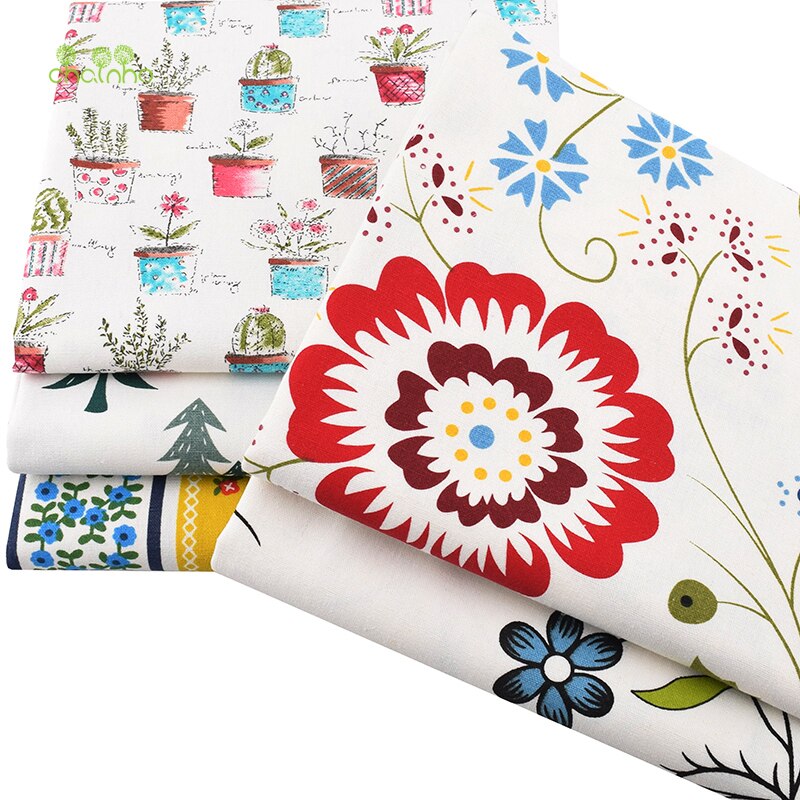 Chainho, blomsterserie, trykt bomullslinstoff for quilting og sying av sofa/duk/møbeltrekk/putemateriale