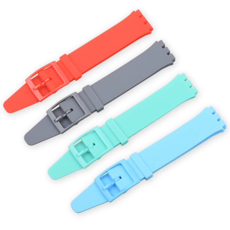 Correas de reloj de resina para hombre, accesorios, pulsera deportiva de goma resistente al agua, correa de silicona de 16, 17, 19, 20mm para Swatch GW164 GB274