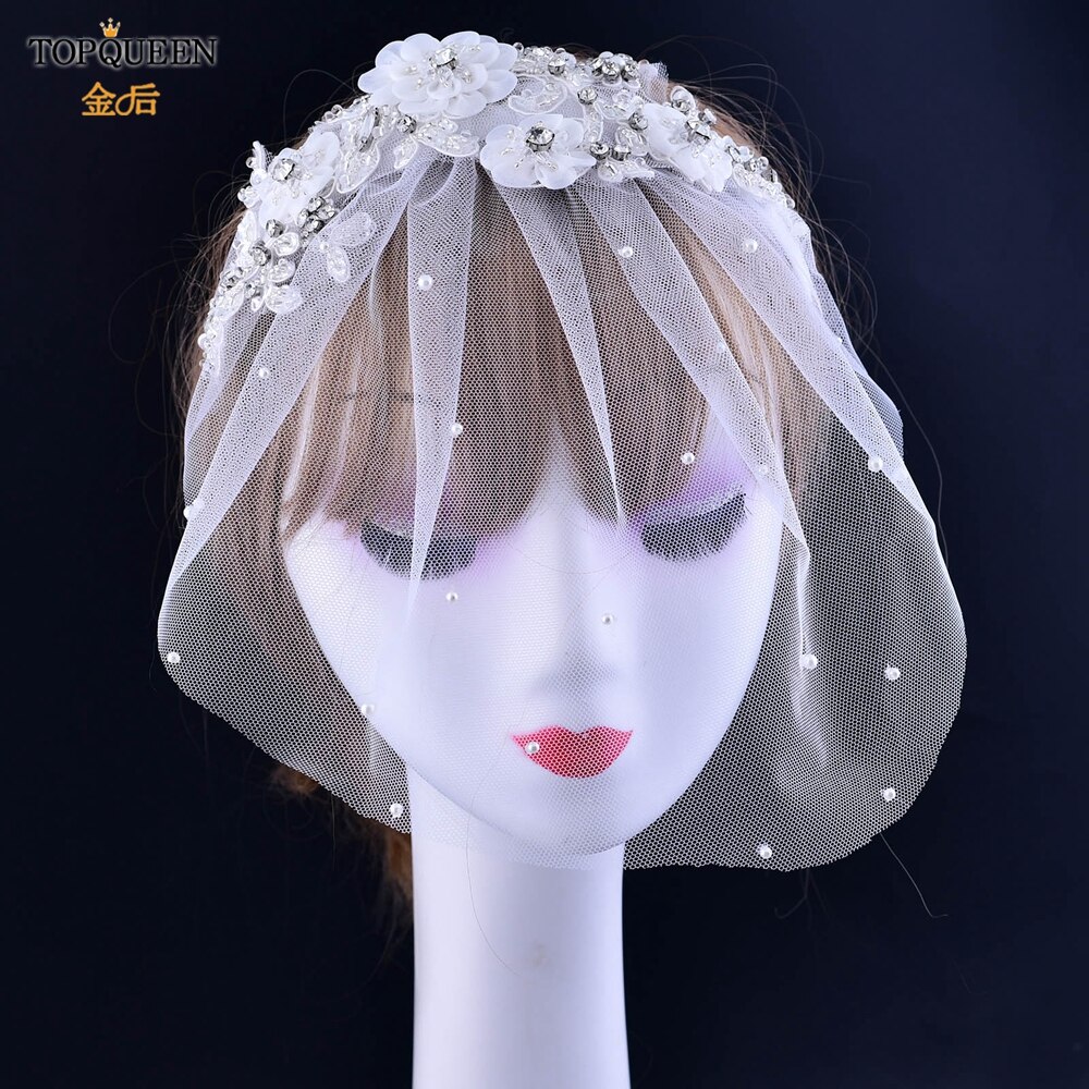 TOPQUEEN S358-WS Birdcage Veil Tiara Bridal Hair Accessories Veil Hat Head Hoop Wedding Headbands Headwear Bridal Headpiece: SA19