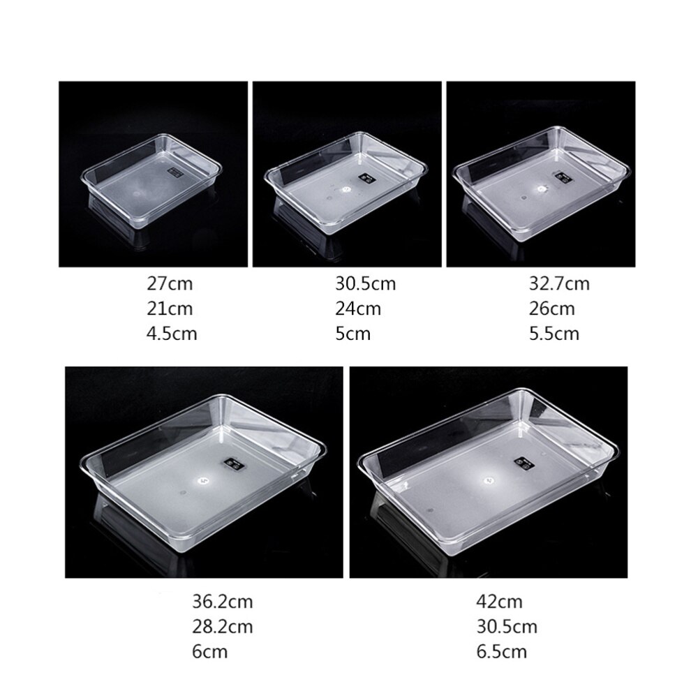 Plastic Trays Acrylic Transparent Rectangular Heavyweight Serving Party Platter Food Tray