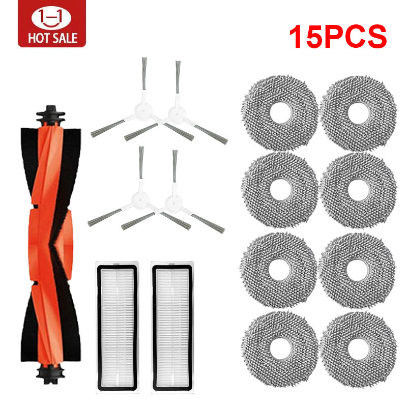 Para xiaomi robô vácuo s20 +/s10 plus/s10 +/b108gl/b105/b108cn b113cn peças acessórios filtro principal escova lateral mop: vinho