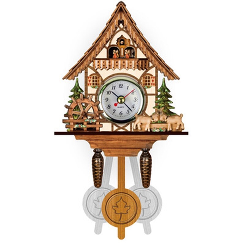 Cuckoo Wall Clock Cuckoo Timekeeping Alarm Clock Retro Clock Wooden Living Room Clock Home: Default Title