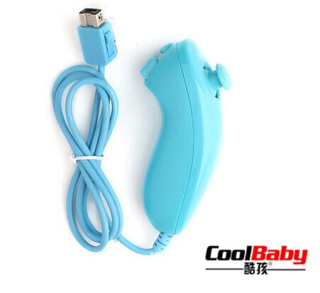 Bezprzewodowy pilot do konsol Nintendo i Wii, zdalne sterowanie, joystick, gamepad, 2 w 1, wbudowany system motion plus: Left Light blue