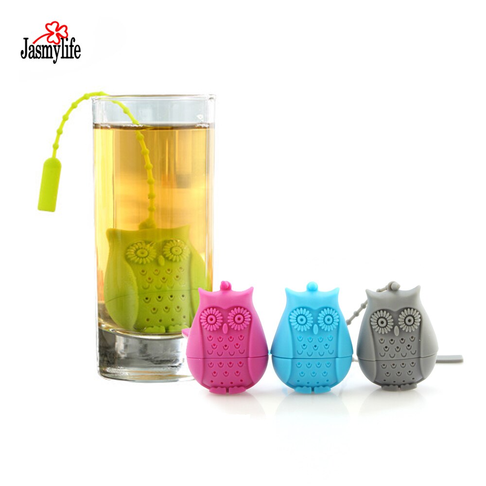 Djur söt tesil rolig tekanna återanvändbar sil med bricka teboll örtkryddfilter teverktyg