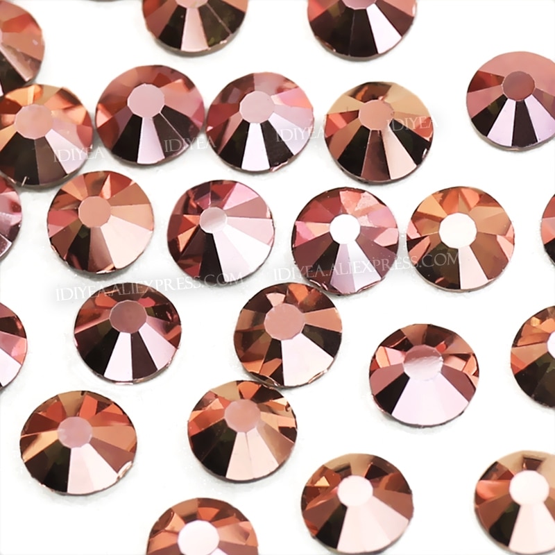 Rose Goud Glas Fix Steentjes Strass Kristallen Hotfix Plaksteen Stenen Voor Stof Kledingstuk Bruiloft Kleding Kostuum Glitters