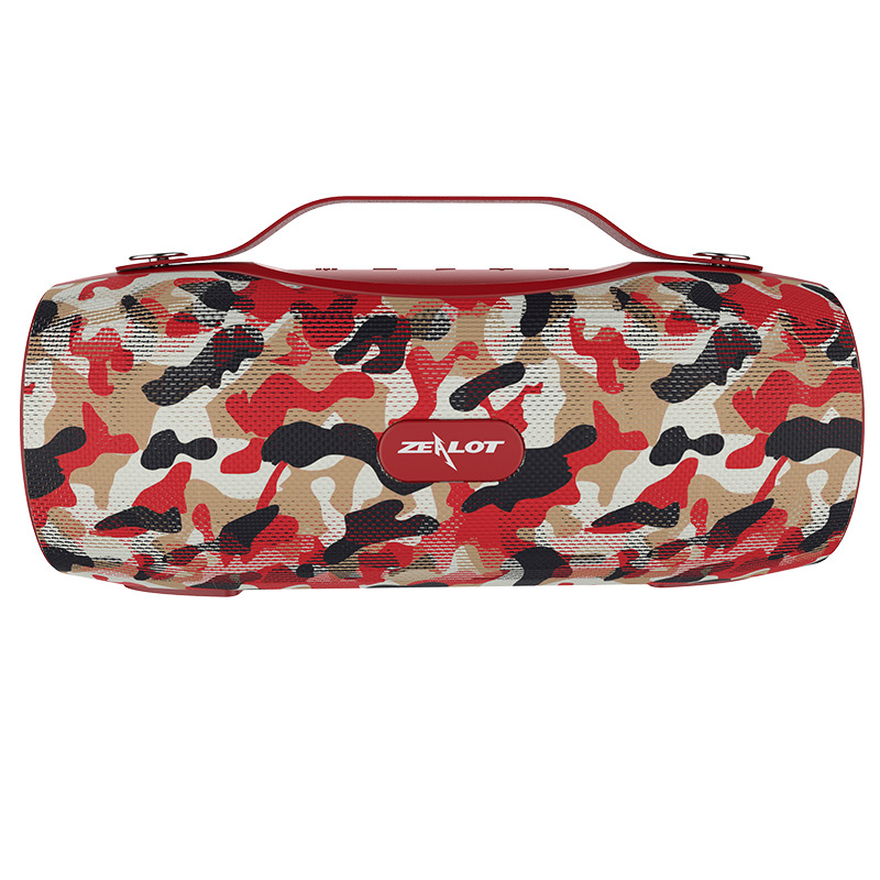 ZEALOT S29 Bluetooth Speakers Wireless Sound box For Computer Column Stereo Subwoofer With Power Bank+Flashlight Outdoor Boombox: red camouflage