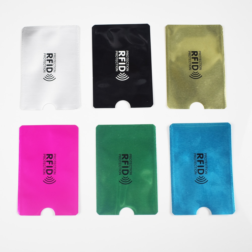 6pcs Anti Scan RFID Sleeve Protector Anti Theft Credit ID Card Aluminum Foil Holder Anti-Scan Card Sleeve