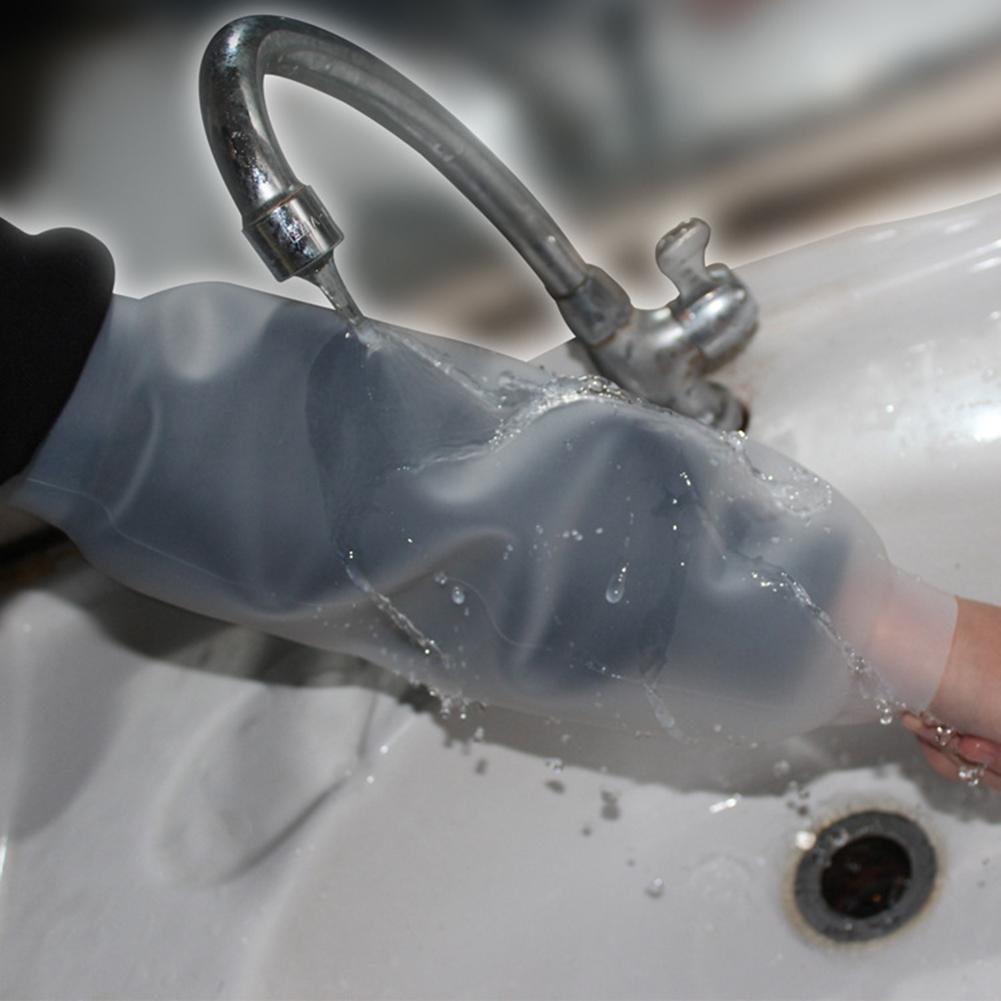 Haushalt Küche Wasserdichte Silikon Ärmeln Transparente Hohe Elastische Ungiftig Schutz Handschuhe für Backen Kochen Reinigung