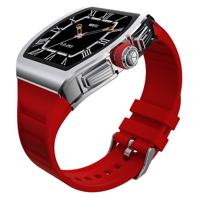 Wellermoz Men Women Smart Watch Waterproof Smartwatch: Red