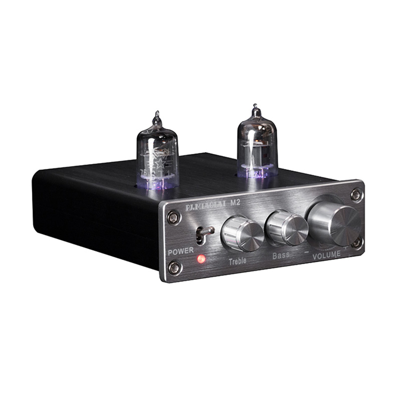 Preamplificatore valvolare audiofilo HIFI Nessun rumore di sottofondo Regolazione dei bassi alti Mini preamplificatore di livello professionale Tubo 6K4: Argento