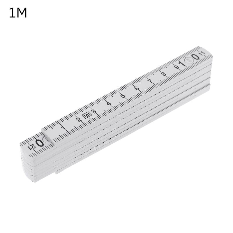 OOTDTY 1M 2M 10-parts Folding Carpenters Ruler Lightweight Compact Measuring Stick Slide Fold Up for Woodworking: 1M
