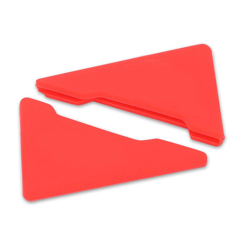 Protectores anticolisión para esquina de puerta de coche, cubierta triangular de puerta delantera de coche, pegatina de seguridad antióxido de silicona, 2 uds.: red 1Pair