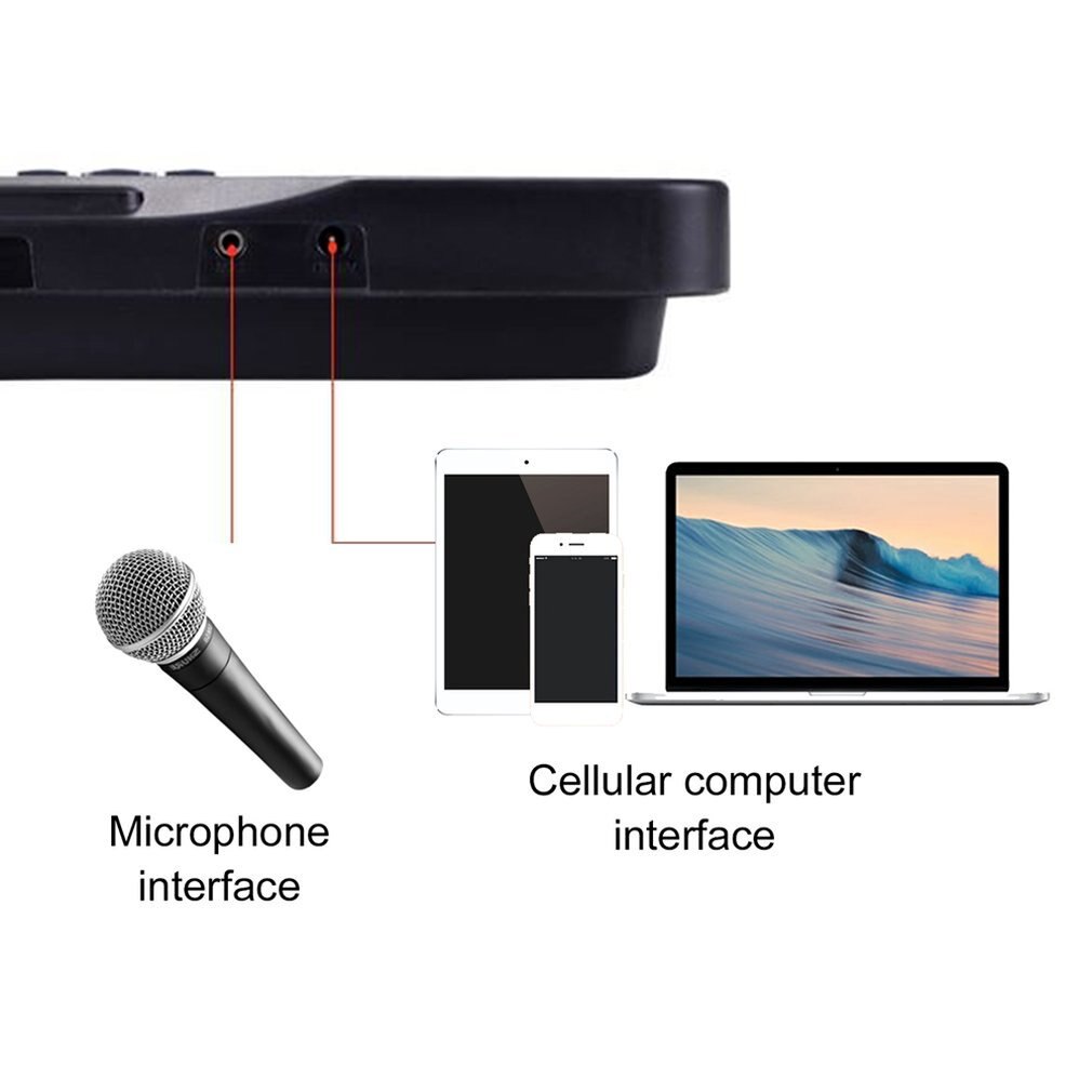 Pianotangentbord bärbart elektroniskt barns tangentbord piano nybörjare digital musik pianotoy 61 tangenter piano med mikrofon