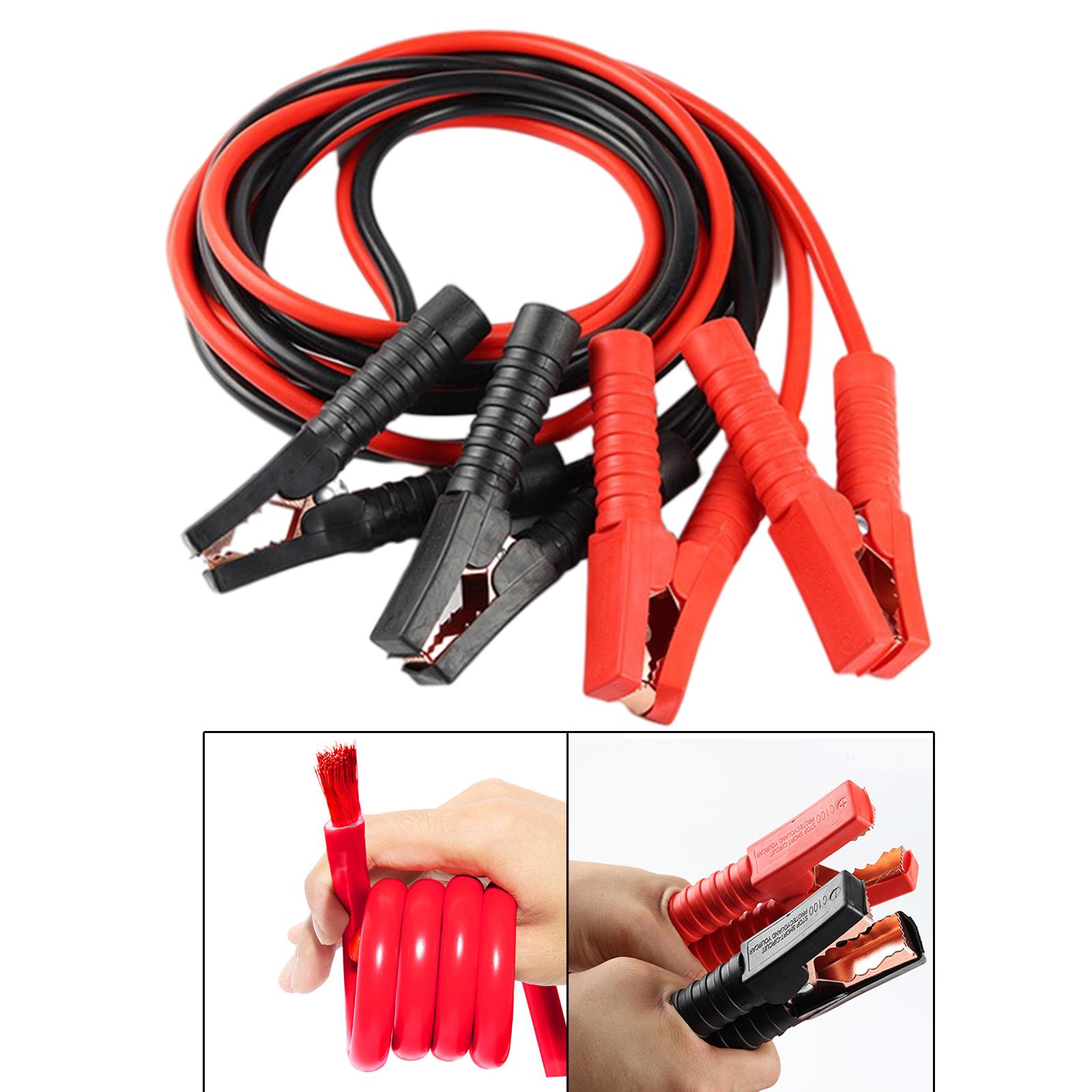 2Pcs Heavy Duty Car Battery Starter Jumper Cables 13ft Emergency with Copper Clamps 2000A Booster Cable for Car Alligator Clamp
