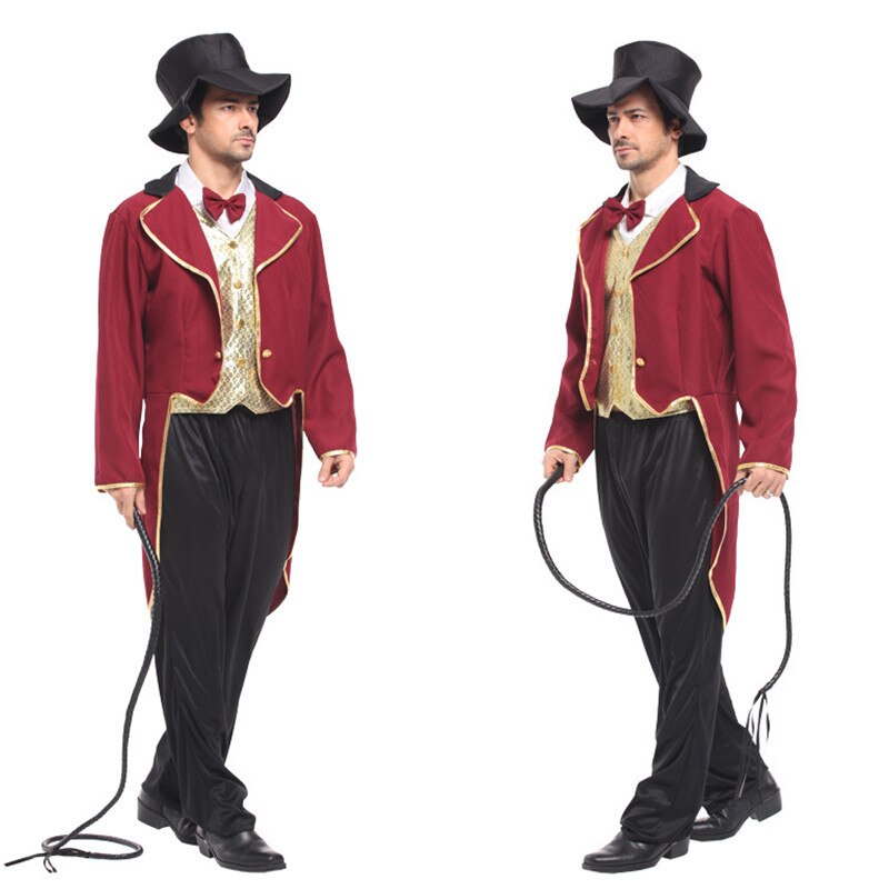 Men The circus Animal trainer Costume Carnival Purim Halloween Magician Cosplay Carnival Masquerade Stage performance dress: M