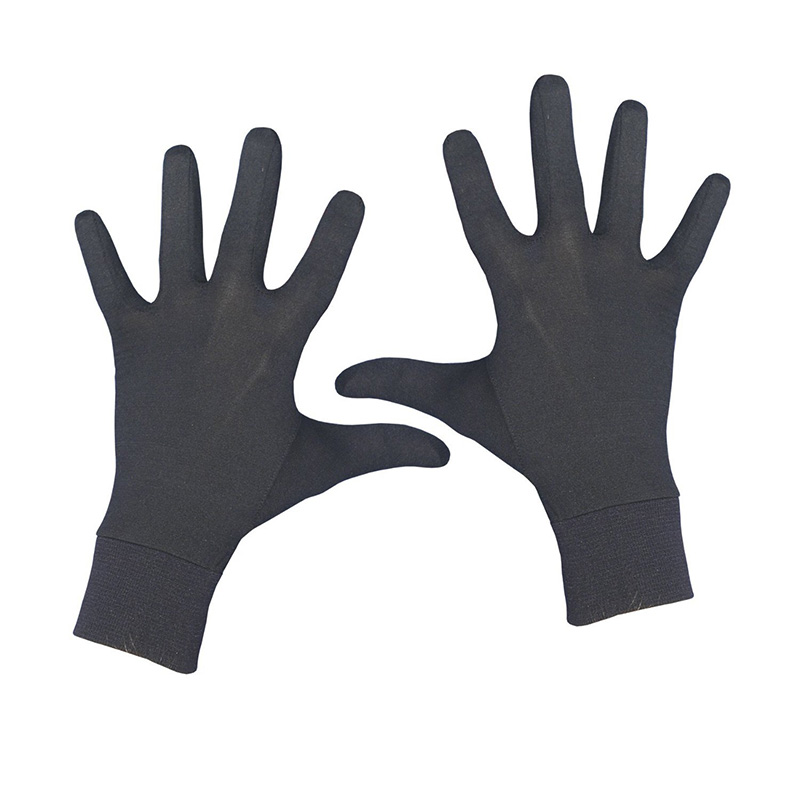 100% Natuurlijke Moerbei Zijde Handschoenen Vrouwelijke Zomer Dunne Uv Zonnebrandcrème Ademend Slaap Hydraterende Kant Bloemen Rijden Wanten M49: Black