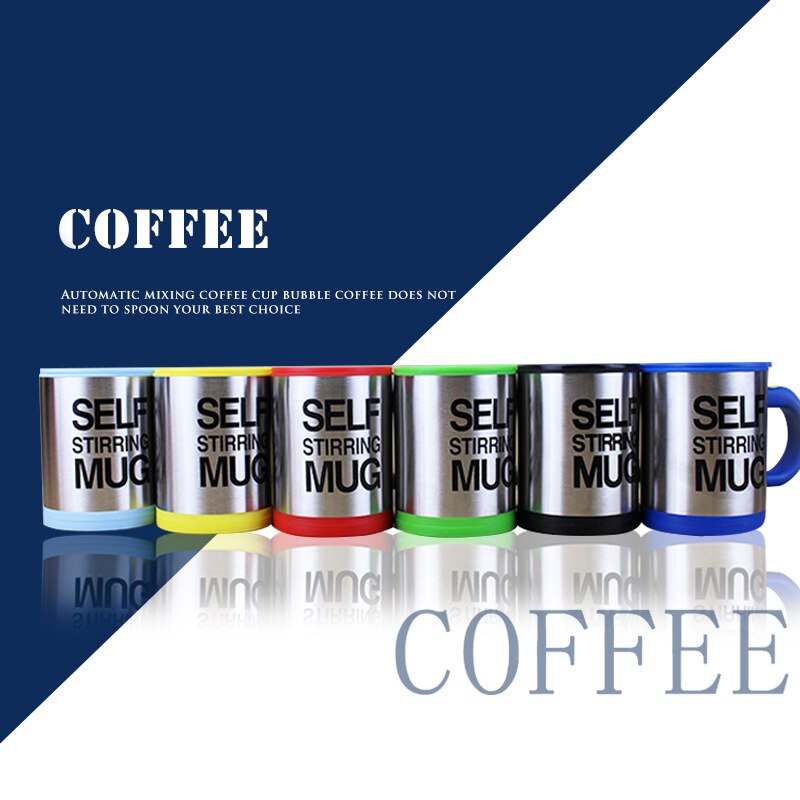 400ml auto-remuant tasse automatique électrique paresseux tasse à café lait mélange tasse en acier inoxydable Drinkware avec couvercle