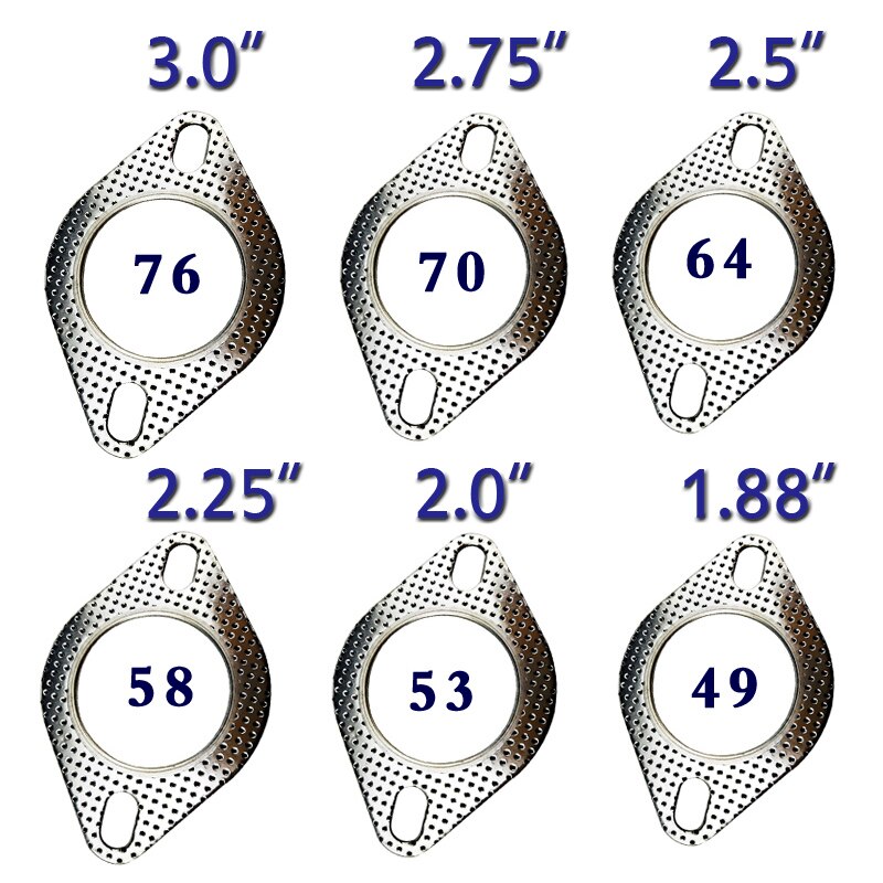Brida de tubo de escape para motor de coche, junta de tubo de escape Universal con dos agujeros, 2,36 pulgadas (60mm), 5 unids/lote