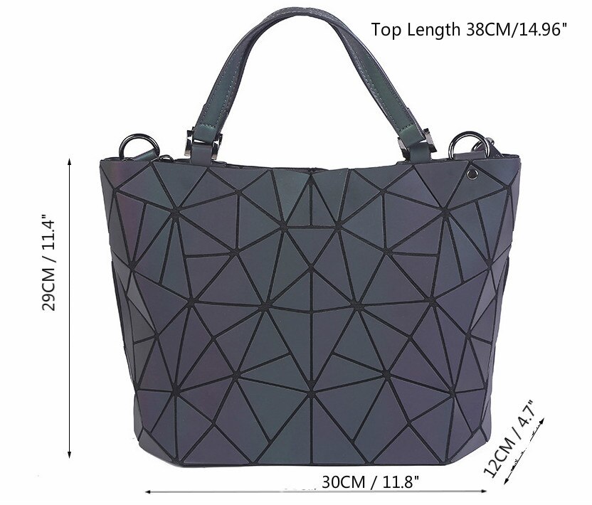 Sacs à main géométriques lumineux pour femmes, sacs à bandoulière pliables, sacs à bandoulière multicolores, sac fourre-tout avec veilleuse
