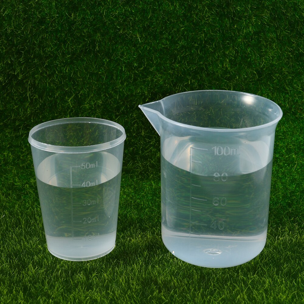 10pcs 100 50ml Measuring Cups Mask Measuring Cup Set Polypropylene Beake Beaker PP Graduated Glass Plastics Laboratory Ware W