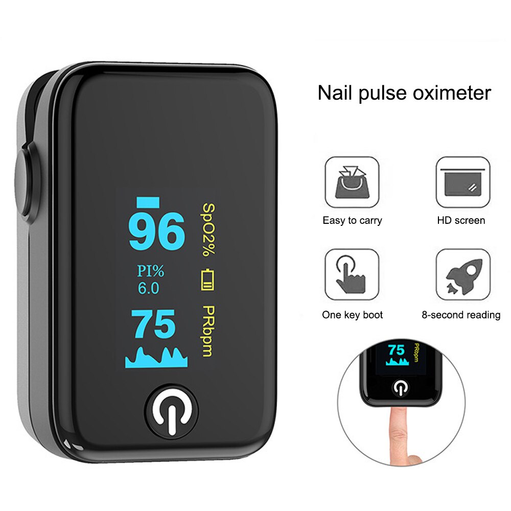 Bluetooth pulsoksymeter oled ganske datautgang fingeroksymetre spo 2 pi pr rr blodoksygenmåler android ios med termometer