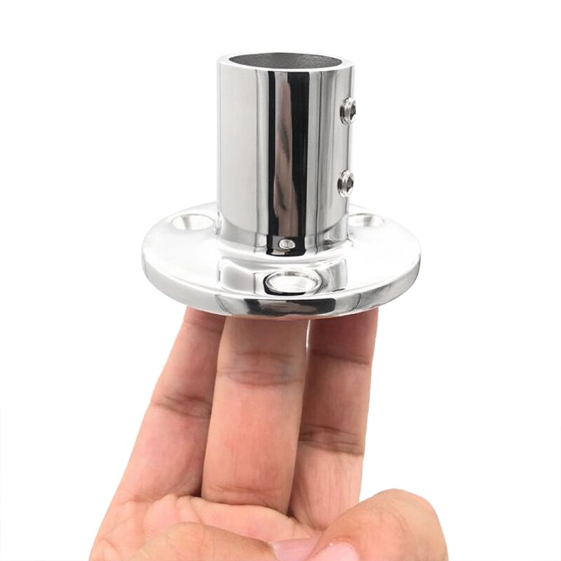1 ensemble 25mm /1 "90 degrés Base de chandelier ronde 316 acier inoxydable bateau main Rail raccord pour voilier et Powerboat garde-corps Etc.