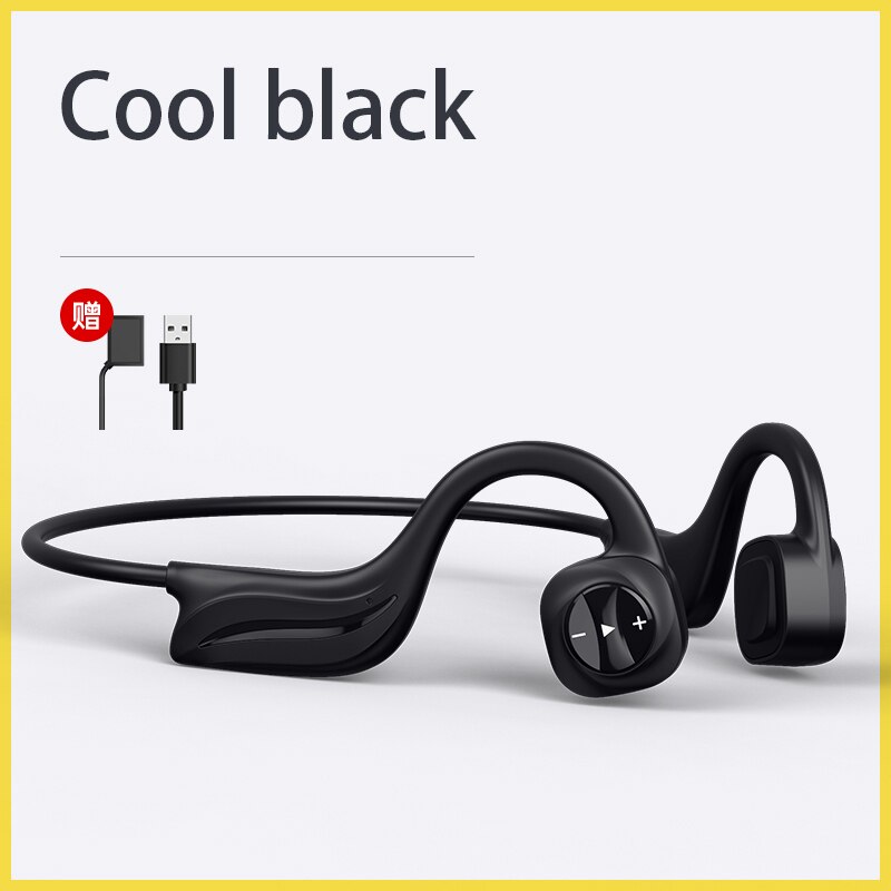 Ddj  b20 bluetooth hoofdtelefoon bone conduction zwemmen waterdicht stereo met microfoon lange standby geschikt voor xiaomi huawei: Zwart