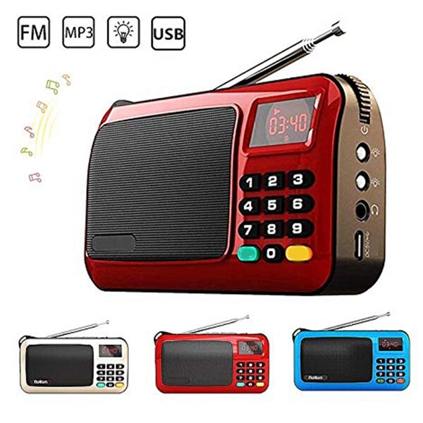 Rolton W405 Portable Mini FM Radio Speaker Music Player TF Card USB for PC IPod Phone with LED Display(Red)
