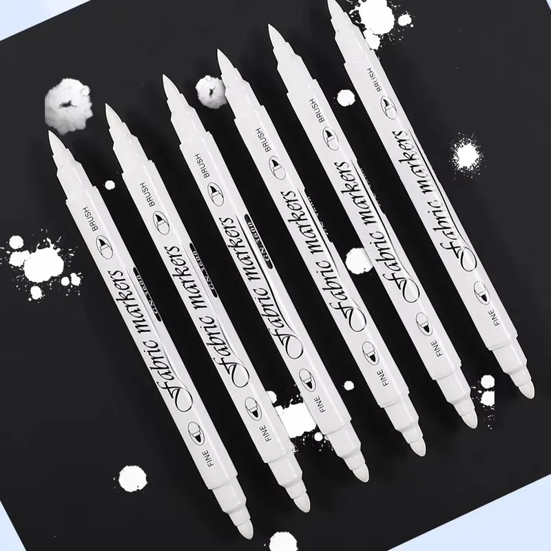 Witte waterdichte permanente stof textiel markeerstift set voor T-shirt schoenen kleding hout steen DIY kunst graffiti tekening schilderen