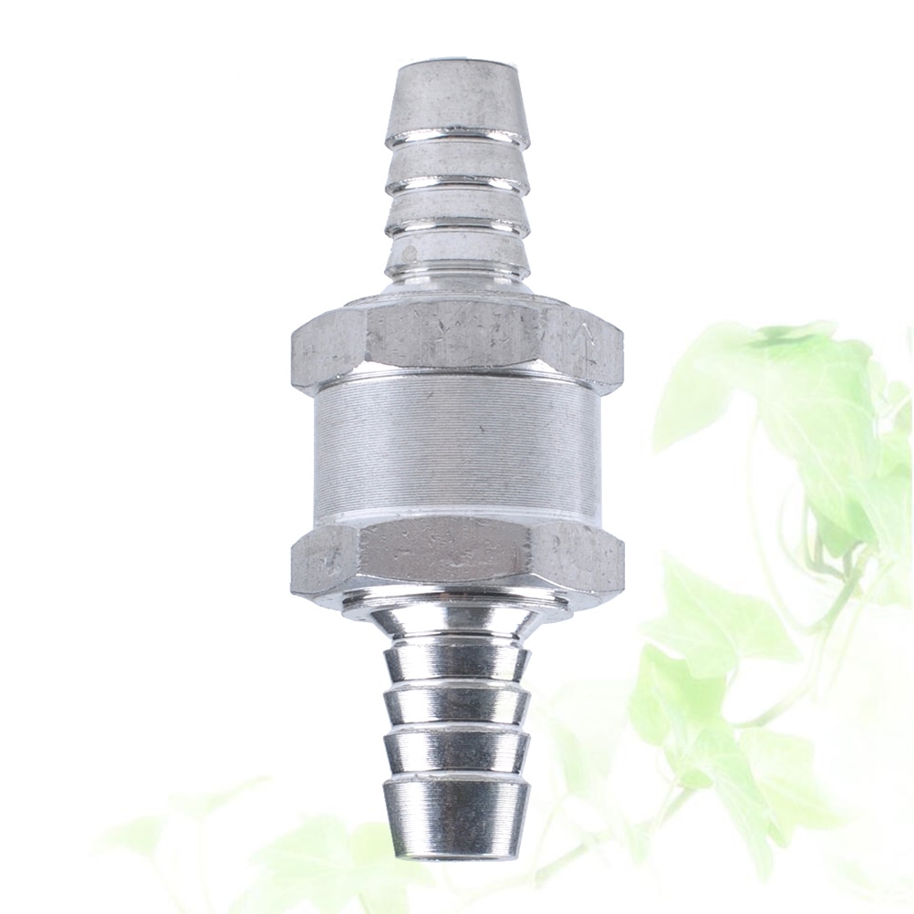 8MM Aluminum Alloy Reflux Valve Automobile Gasoline Diesel Fuel One-Way Check Valve Metal Check Valve Silver Cups