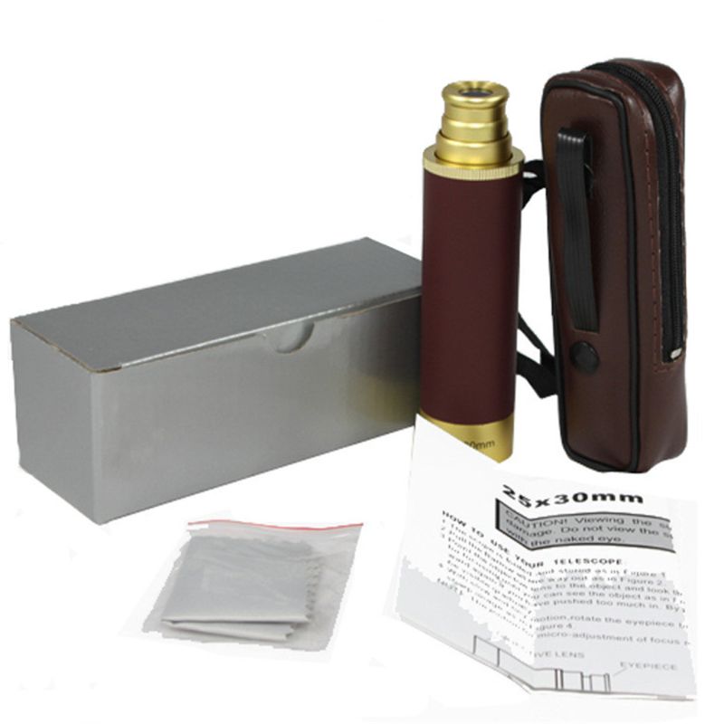 Retro Piraat Telescoop Zoomable 25X30 Pocket Monoculaire Draagbare Captain Spyglass 24BD