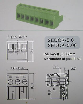20 stk 5.08mm tett vinkel 12 pins skrue rekkeklemme kontakt pluggbar type
