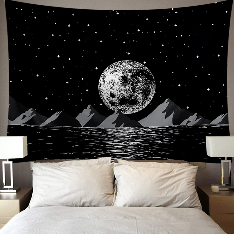 95*73cm gobeläng vägghängande polyester lejonmåne mönster filt gobeläng heminredning: 5